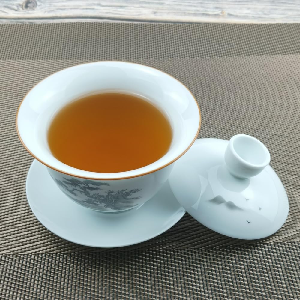 White Porcelain Gaiwan Set - 200ml Handmade Kungfu Tea Bowl with Lid & Saucer
