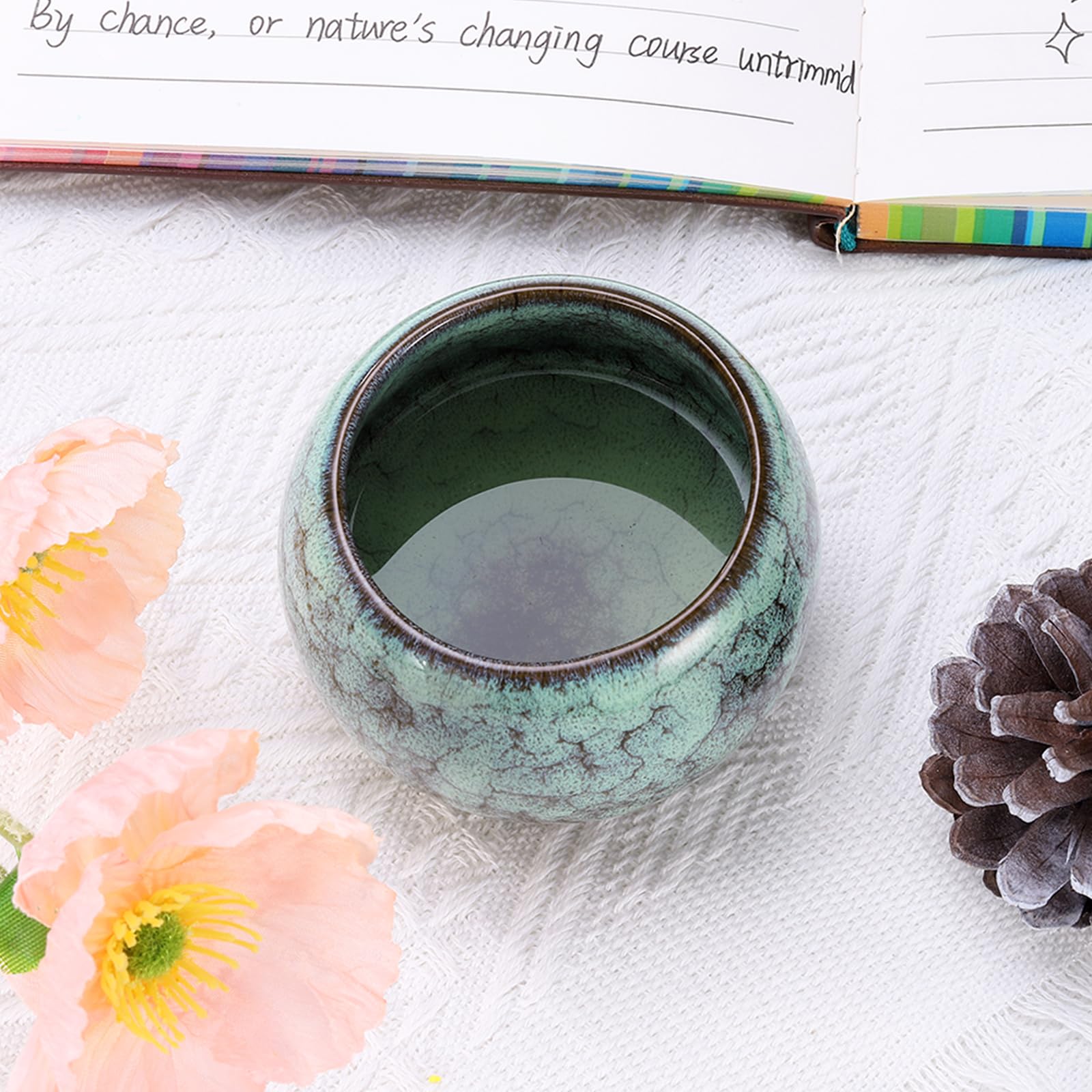 Glaze-Transformation Teacup - 5oz Handmade Ceramic Cup without Handle