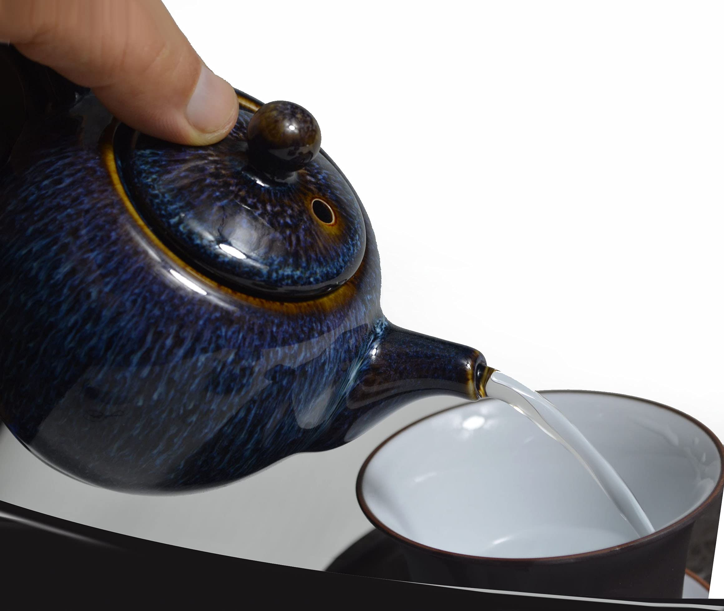 Kiln-Glazed Mini Teapot - 9oz Traditional Porcelain Pot for Gongfu Tea