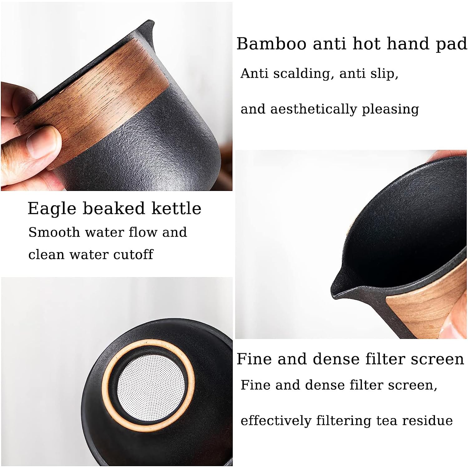 Classic Travel Gongfu Tea Set - Portable Ceramic Pot with 4 Cups & Carry Bag
