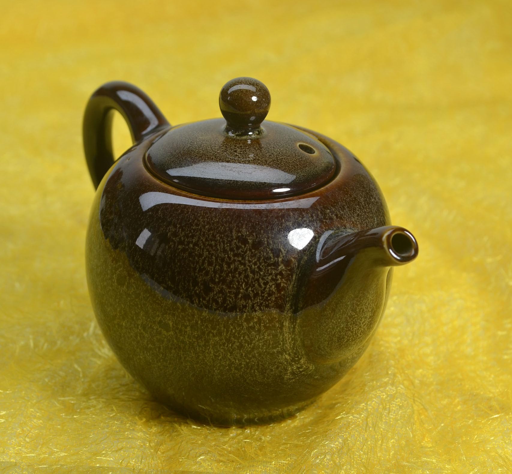 Kiln-Glazed Mini Teapot - 9oz Traditional Porcelain Pot for Gongfu Tea