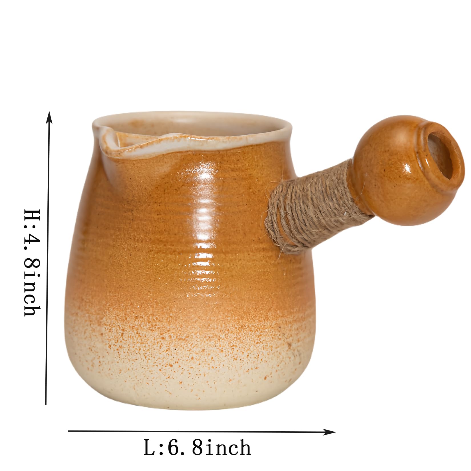Ceramic Stovetop Teapot - 600ml Eagle-Spout Kettle for Charcoal & Grill
