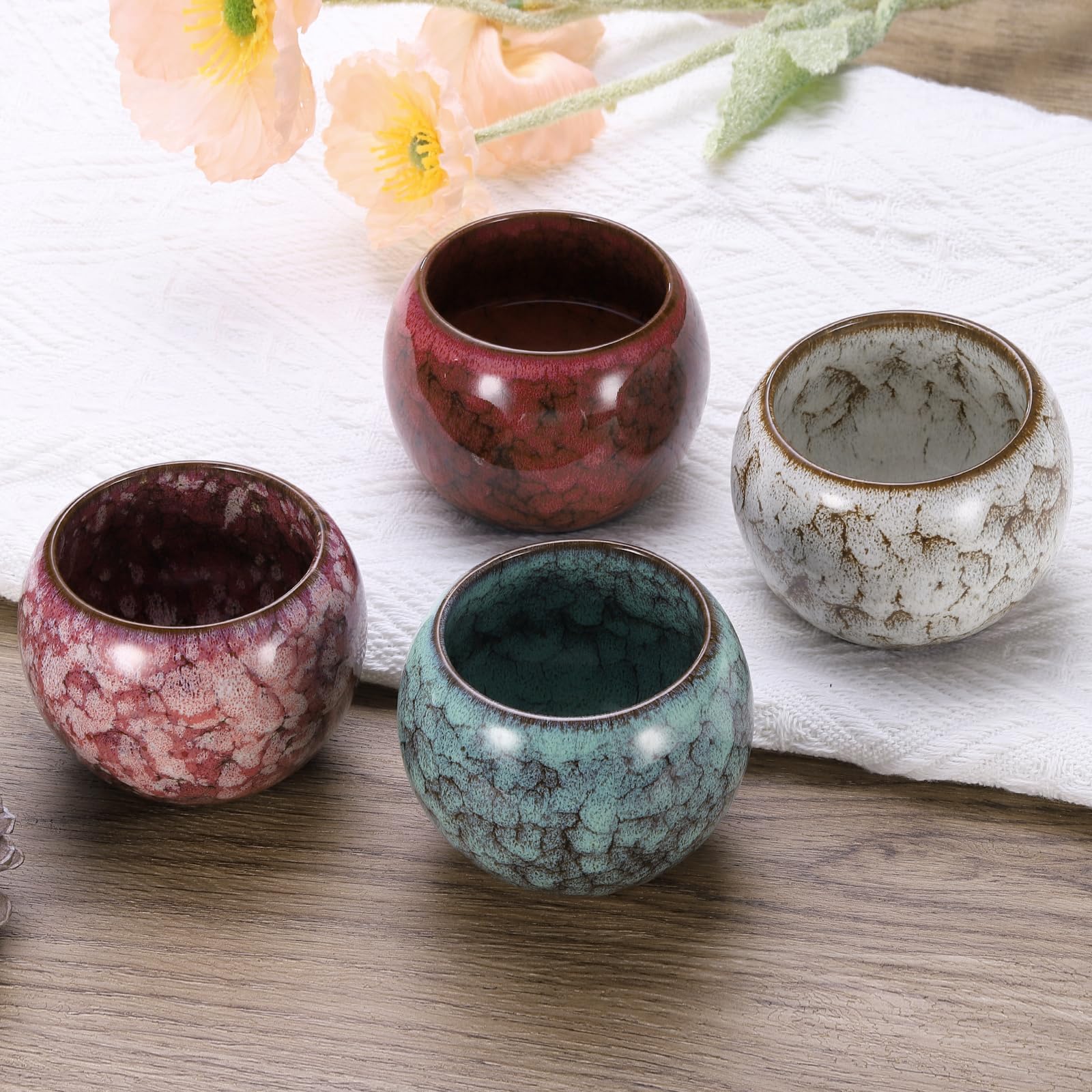 Glaze-Transformation Teacup - 5oz Handmade Ceramic Cup without Handle